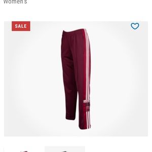 Adidas snap side track pants- ladies. Worn twice!
